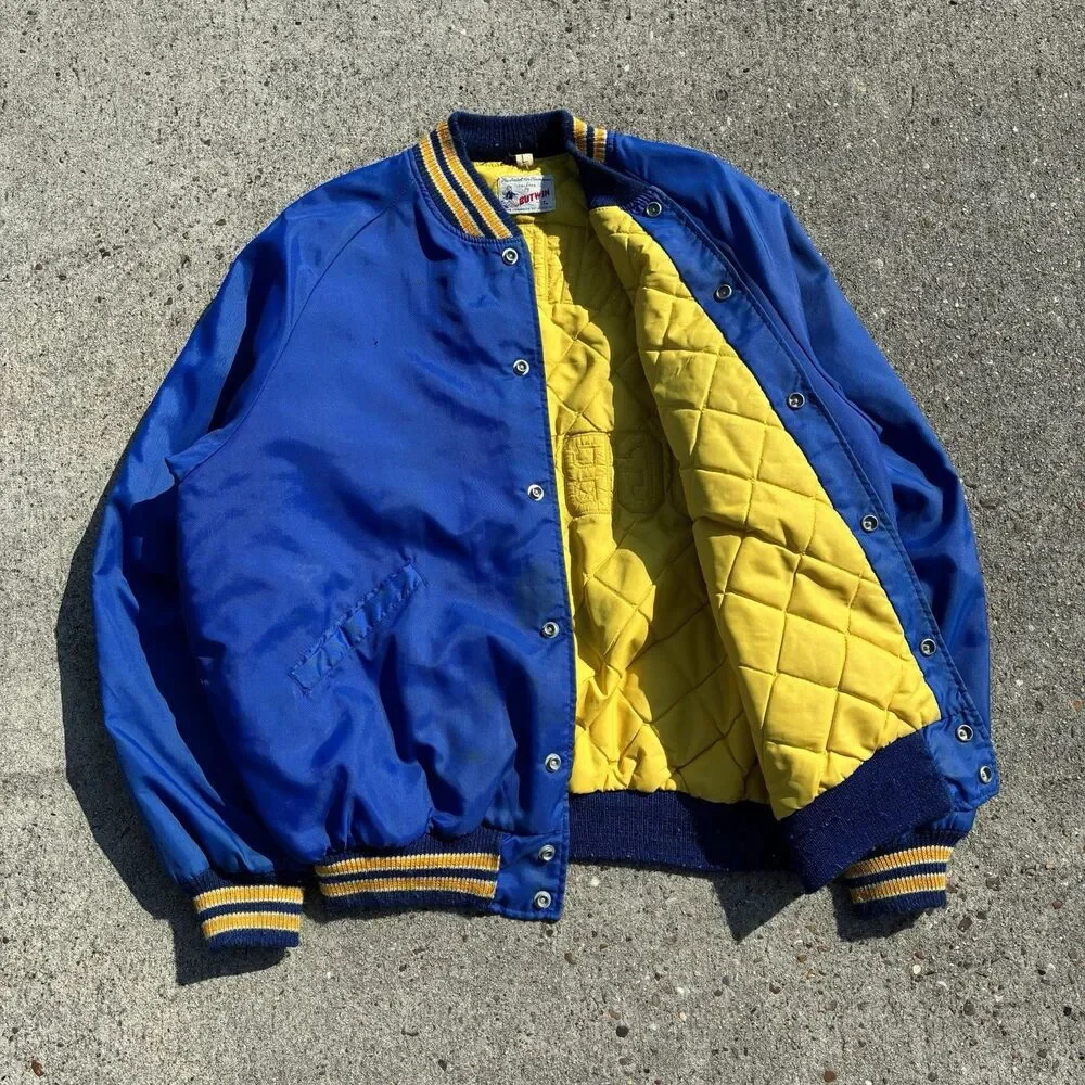 Vintage 1960s Butwin Faribault Boksprings Rugby Club Bomber Varsity Jacket Large